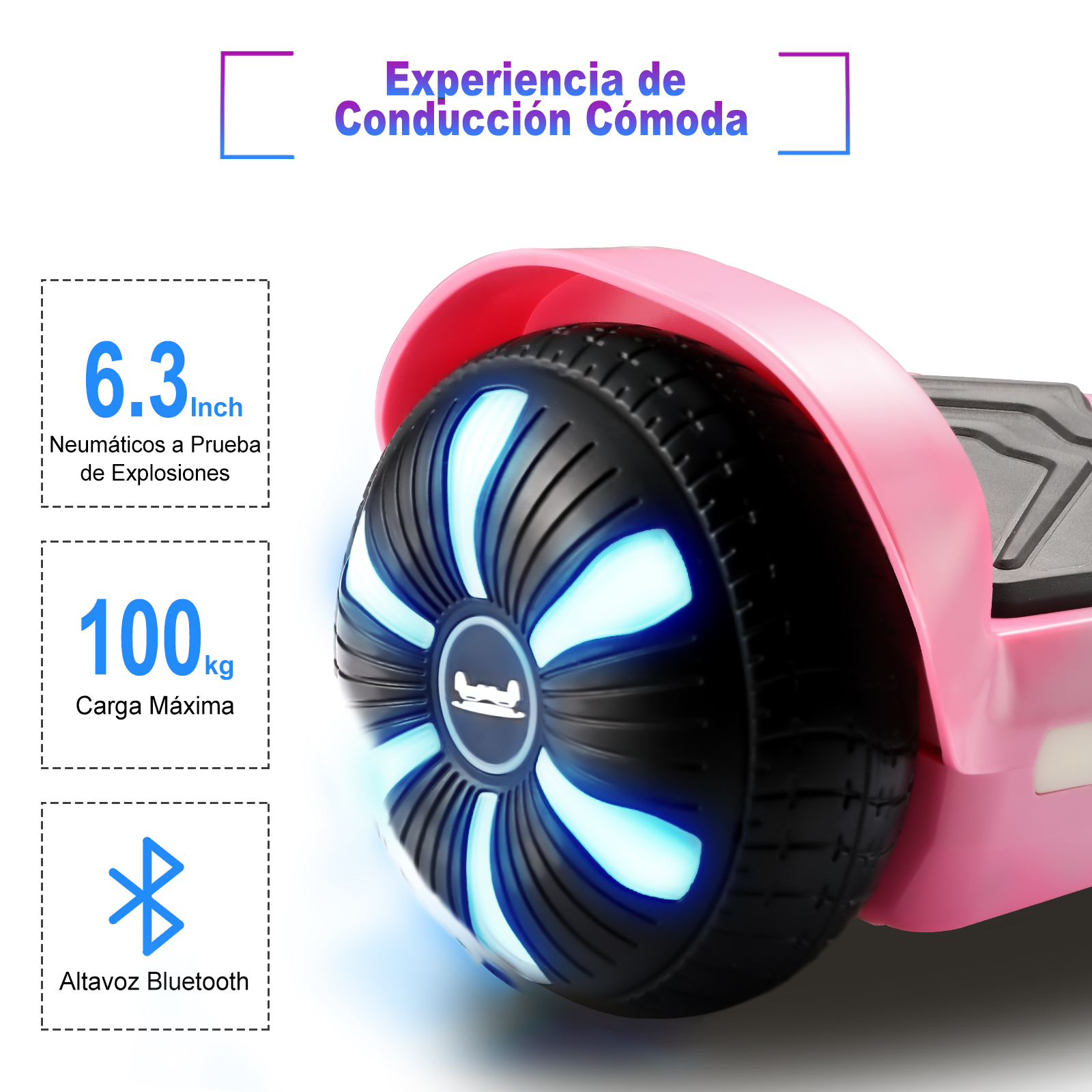 Foto 6 pulgar | Hoverboard Eléctrico Infantil Honey Whale K1 Rosa