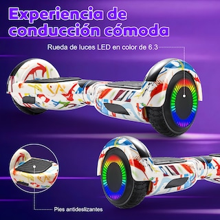 Foto 3 | Patinete Eléctrico Infantil Honey Whale Z1 Blanco Graffiti 10 km/h 6 km Autonomía