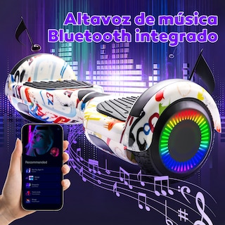 Foto 4 | Patinete Eléctrico Infantil Honey Whale Z1 Blanco Graffiti 10 km/h 6 km Autonomía
