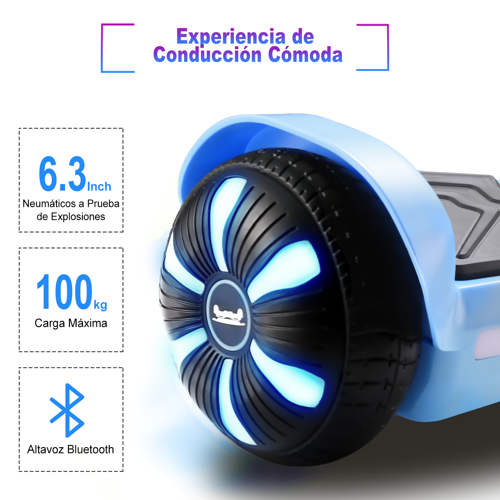 Foto 6 pulgar | Hoverboard Eléctrico Infantil Honey Whale K1 Azul