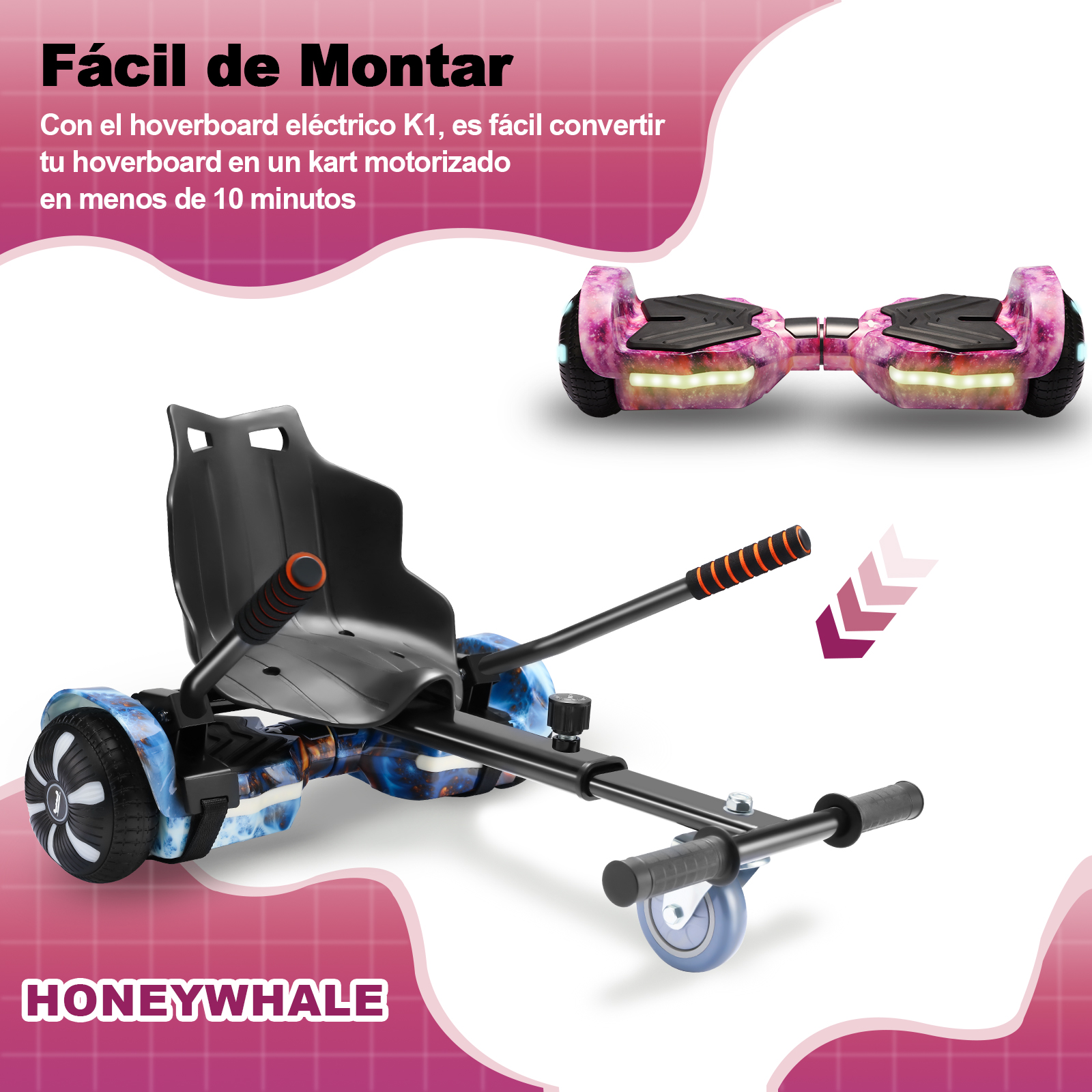 Foto 3 pulgar | Hoverboard Eléctrico Infantil Honey Whale K1-max Violeta
