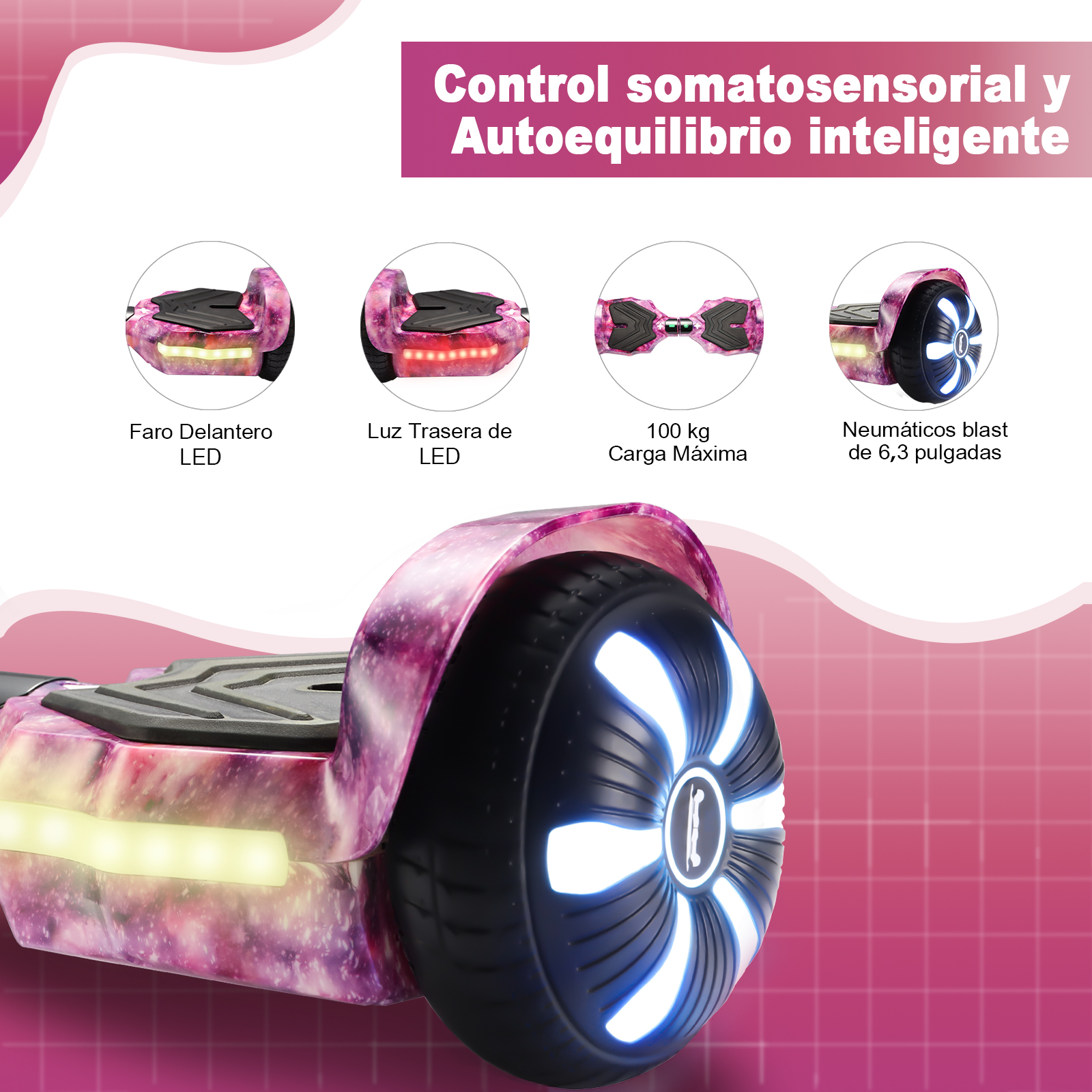 Foto 8 pulgar | Hoverboard Eléctrico Infantil Honey Whale K1-max Violeta