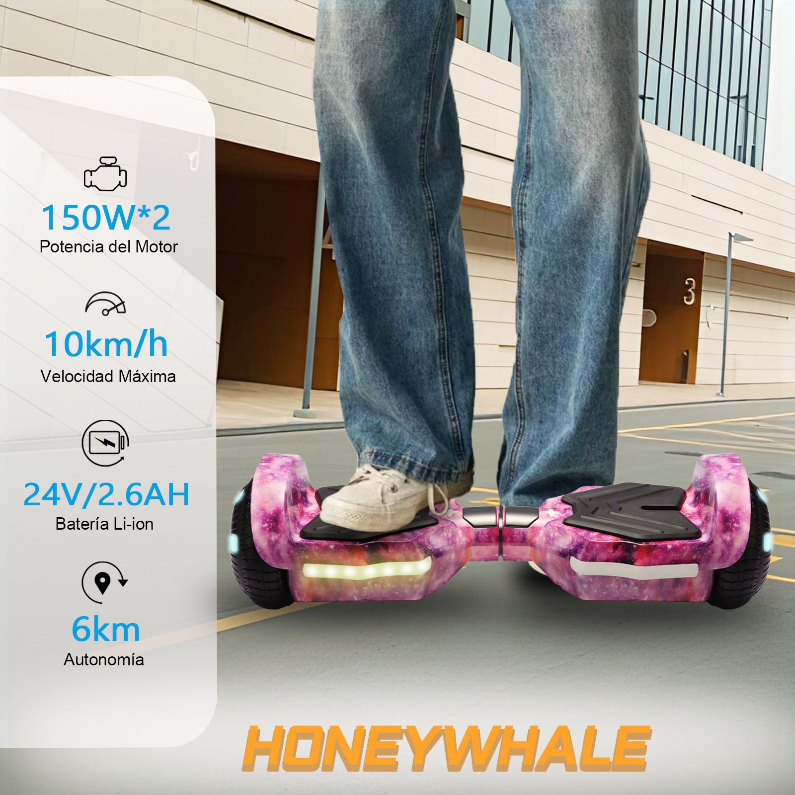Foto 3 pulgar | Hoverboard Eléctrico Infantil Honey Whale K1 Violeta