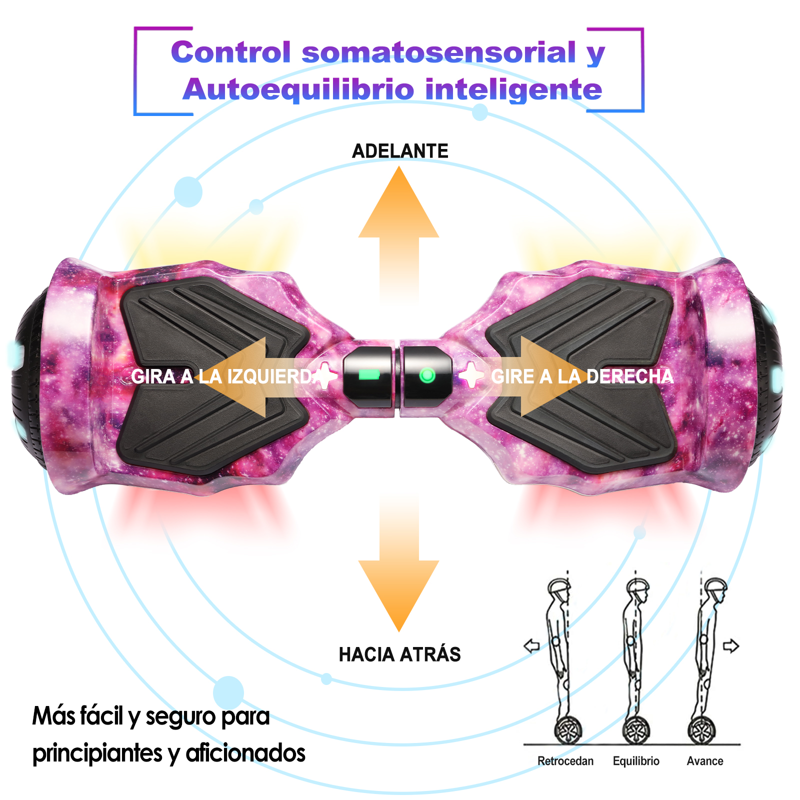 Foto 5 pulgar | Hoverboard Eléctrico Infantil Honey Whale K1 Violeta