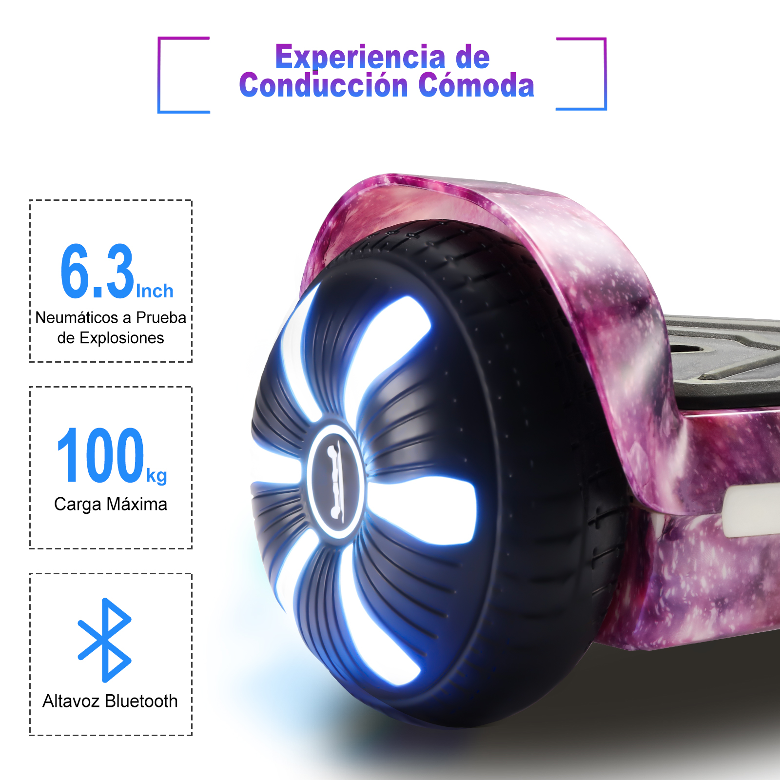 Foto 6 pulgar | Hoverboard Eléctrico Infantil Honey Whale K1 Violeta