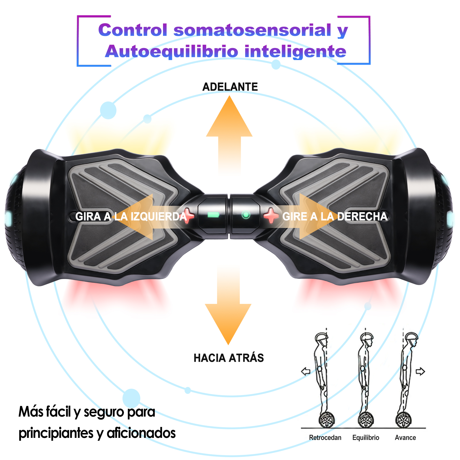 Foto 5 pulgar | Hoverboard Electrico Infantil Honey Whale K1  Negro