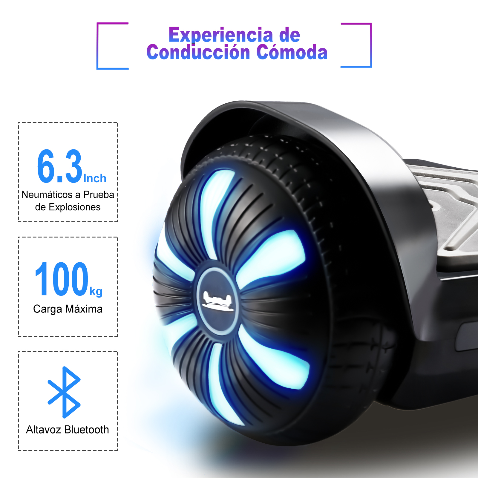 Foto 6 pulgar | Hoverboard Electrico Infantil Honey Whale K1  Negro