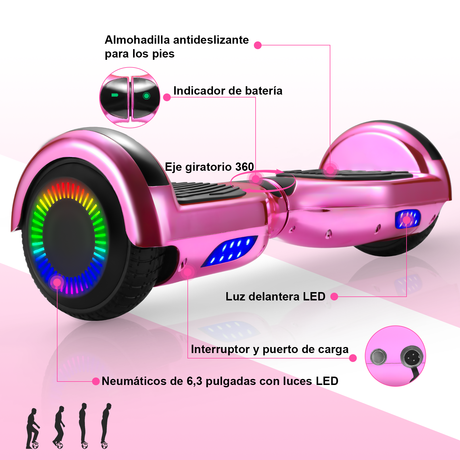 Foto 2 | Hoverboard Eléctrico Infantil Z1 Max Fiusha