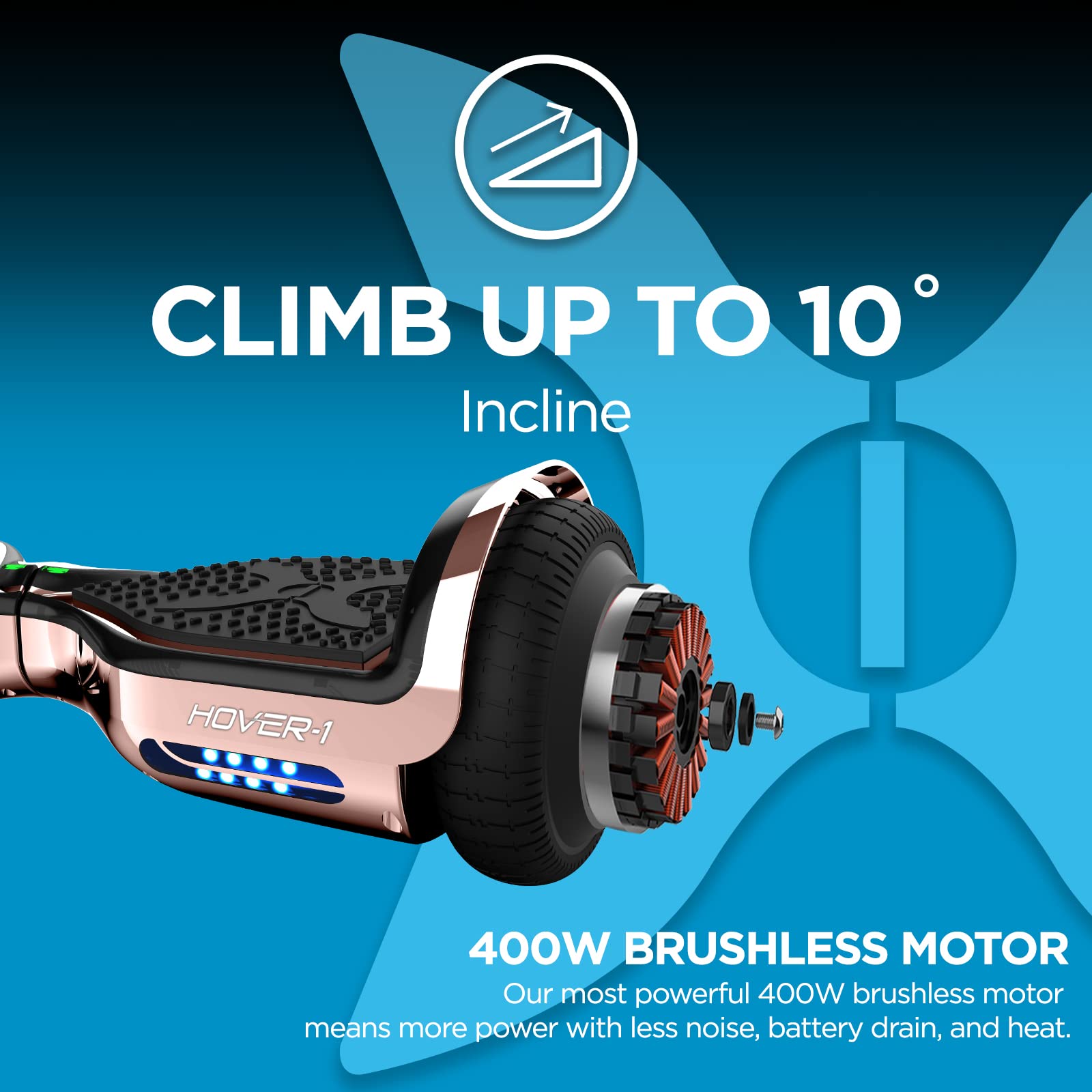 Foto 3 | Hoverboard Hover-1 Eléctrico Cromado Con Autoequilibrio A 6 Mph - Venta Internacional.