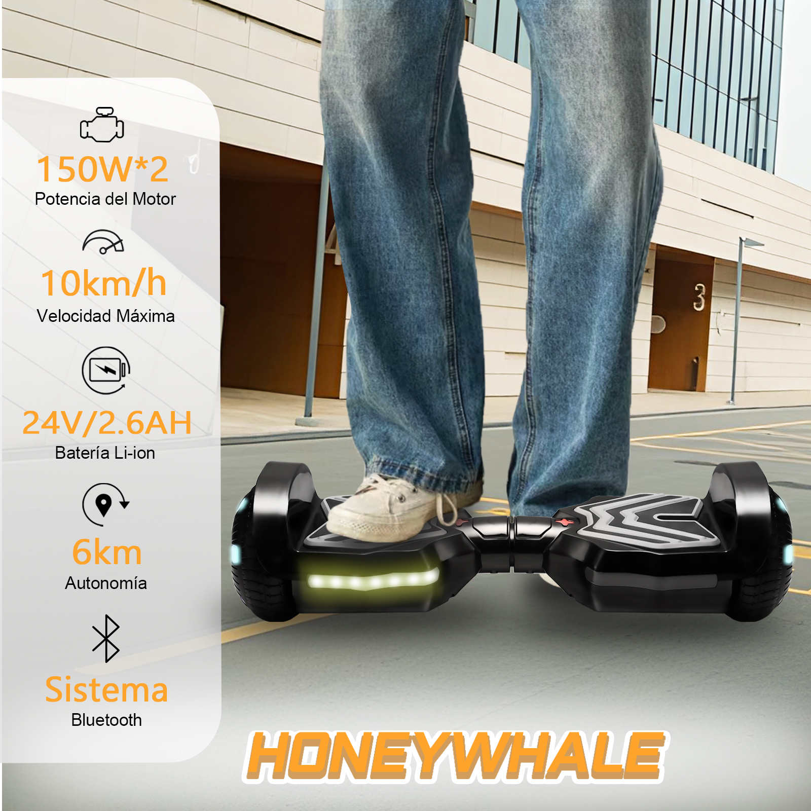 Foto 8 | Patinete Eléctrico Infantil Honey Whale K1-max Negro 10 km/h 6 km Autonomía 150 W