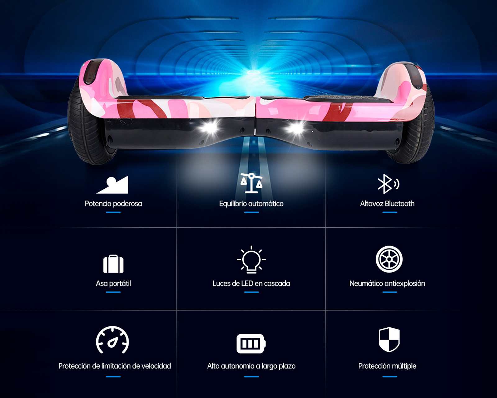 Foto 5 pulgar | Patineta Eléctrica Hoverboard 6.5'' Basitex