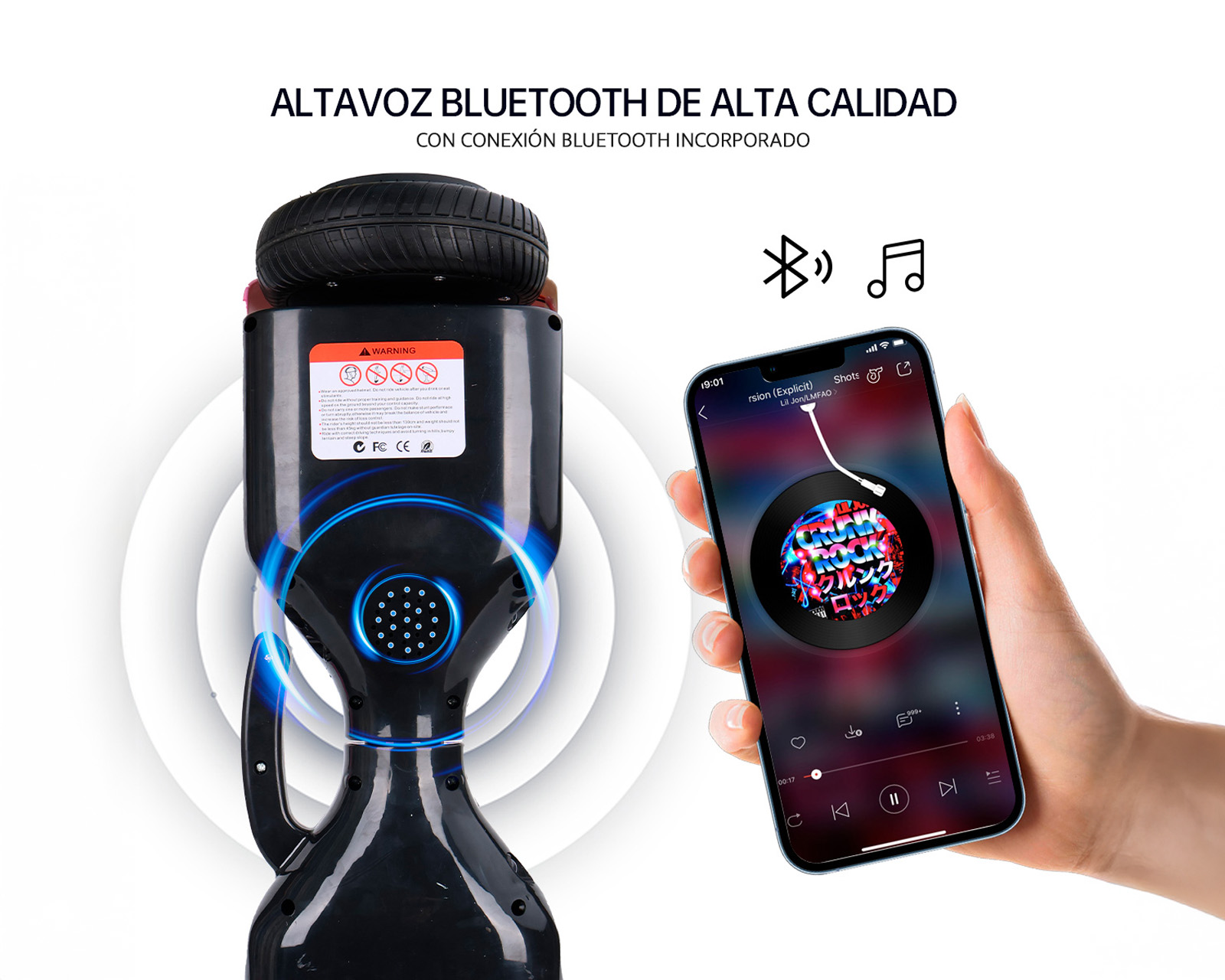 Foto 7 pulgar | Patineta Eléctrica Hoverboard 6.5'' Basitex