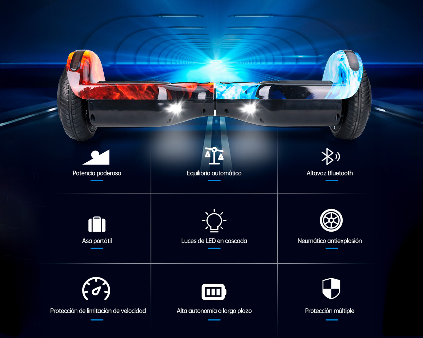 Foto 4 | Patineta Eléctrica Hoverboard 6.5'' Basitex