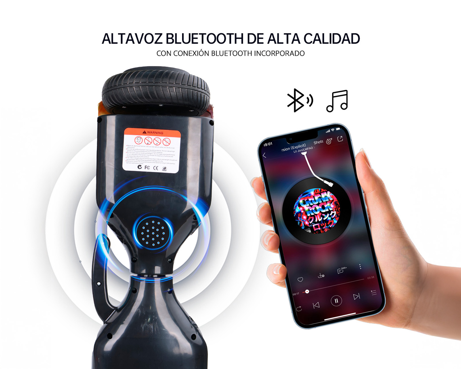 Foto 6 | Patineta Eléctrica Hoverboard 6.5'' Basitex