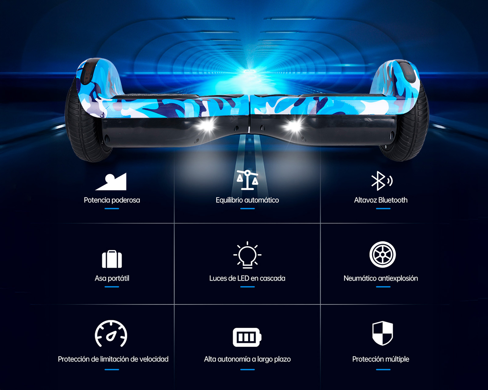 Foto 5 pulgar | Patineta Eléctrica Hoverboard 6.5'' Basitex