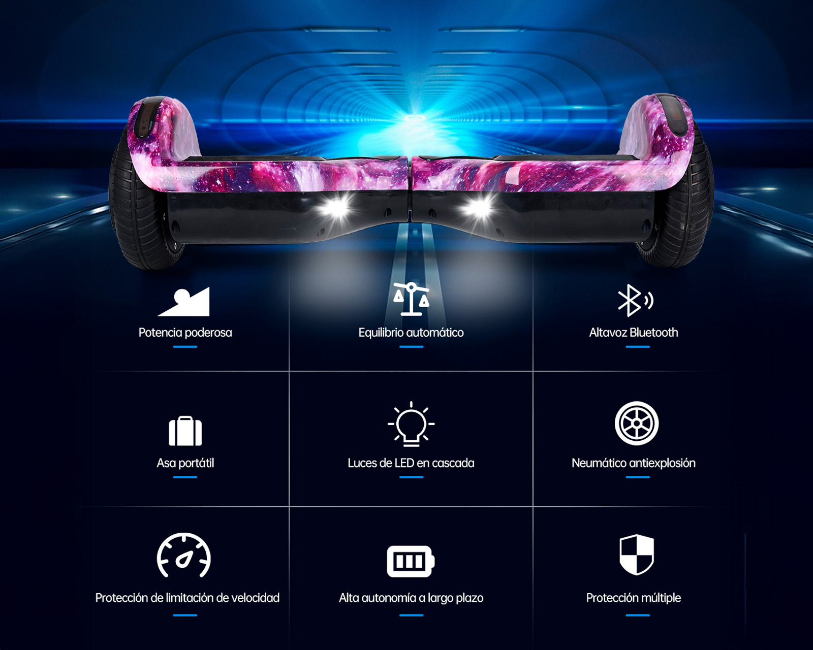 Foto 5 pulgar | Patineta Eléctrica Hoverboard 6.5'' Basitex