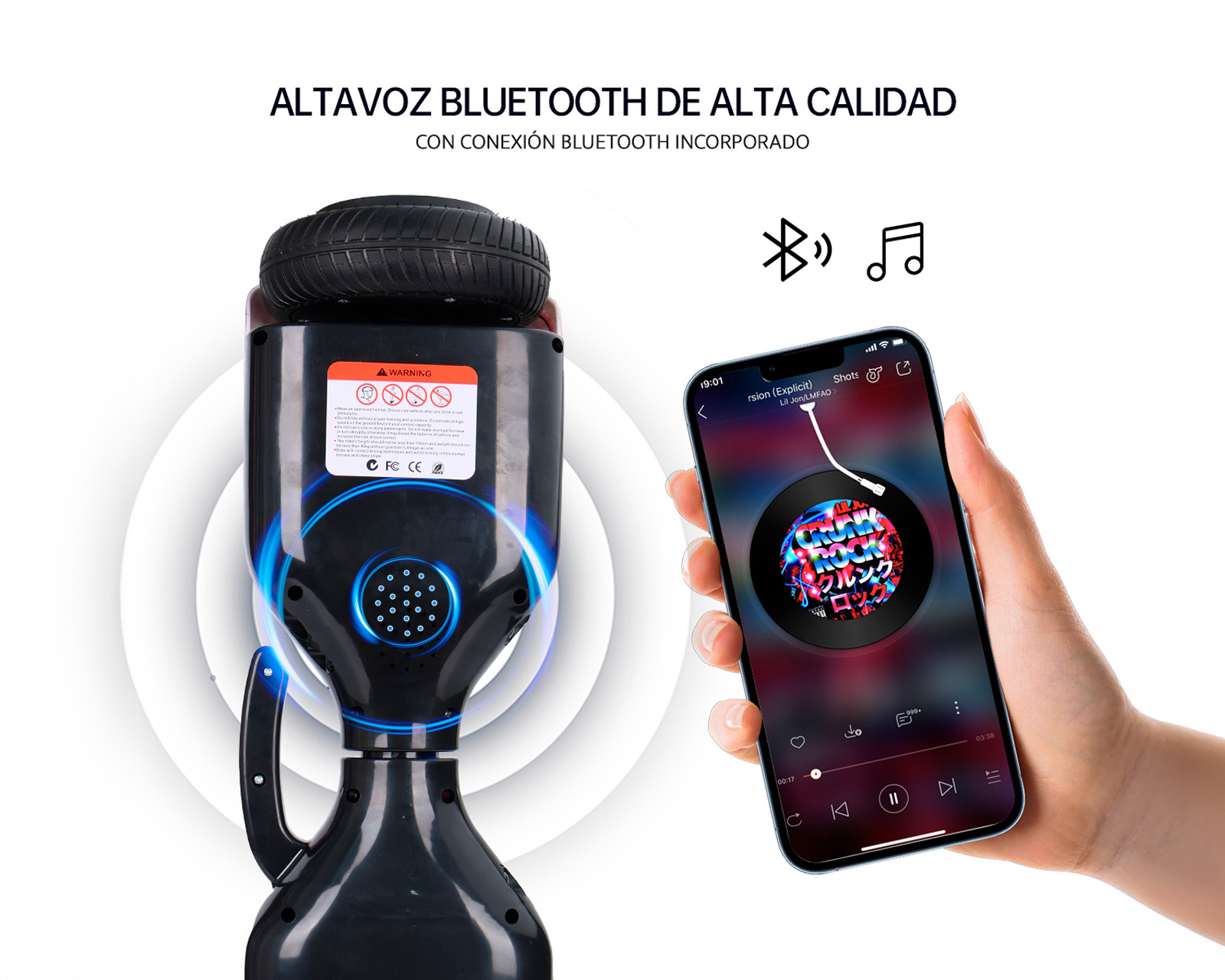 Foto 7 pulgar | Patineta Eléctrica Hoverboard 6.5'' Basitex