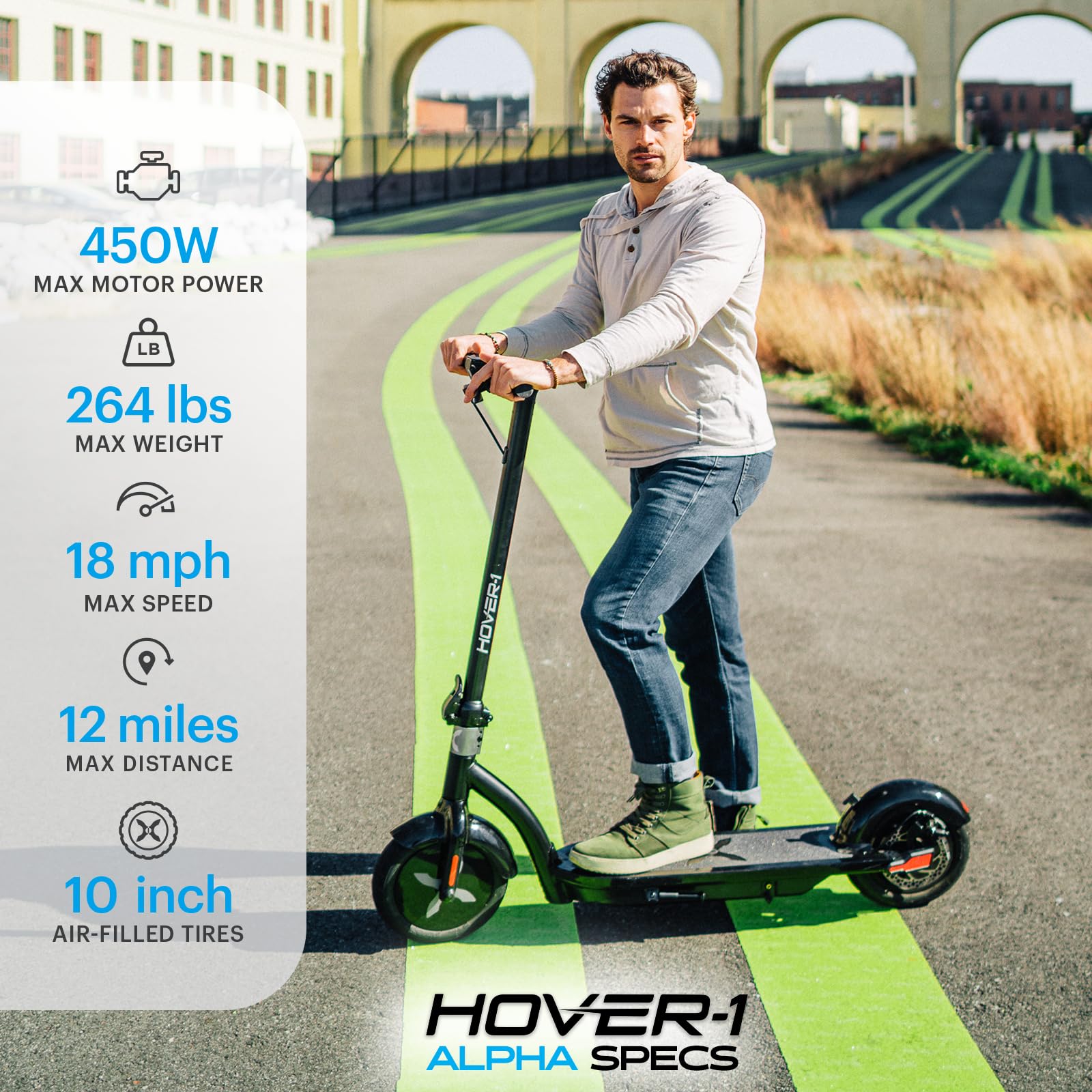 Foto 3 pulgar | Patinete Eléctrico Hover-1 Alpha Plegable, 450 W, 45 Km/h De Velocidad - Venta Internacional.
