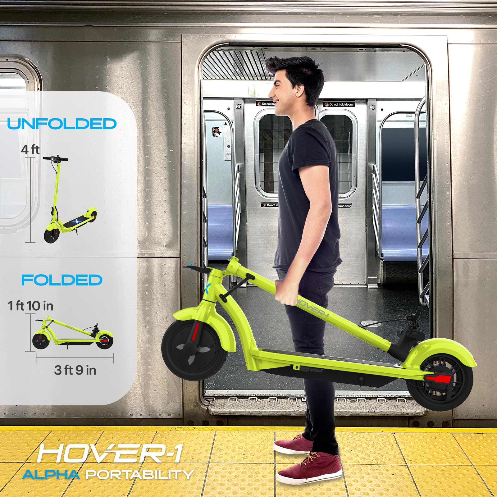 Foto 6 pulgar | Patinete Eléctrico Hover-1 Alpha Plegable, 450 W, 45 Km/h De Velocidad - Venta Internacional.