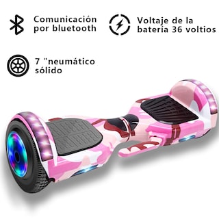 Foto 4 | Hoverboard Scooter Electrico Con Bluetooth Con Luces Led Y Barra Para Sostenerse Color Rosa
