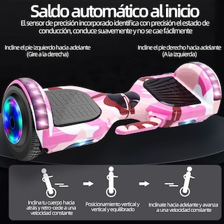 Foto 6 | Hoverboard Scooter Electrico Con Bluetooth Con Luces Led Y Barra Para Sostenerse Color Rosa