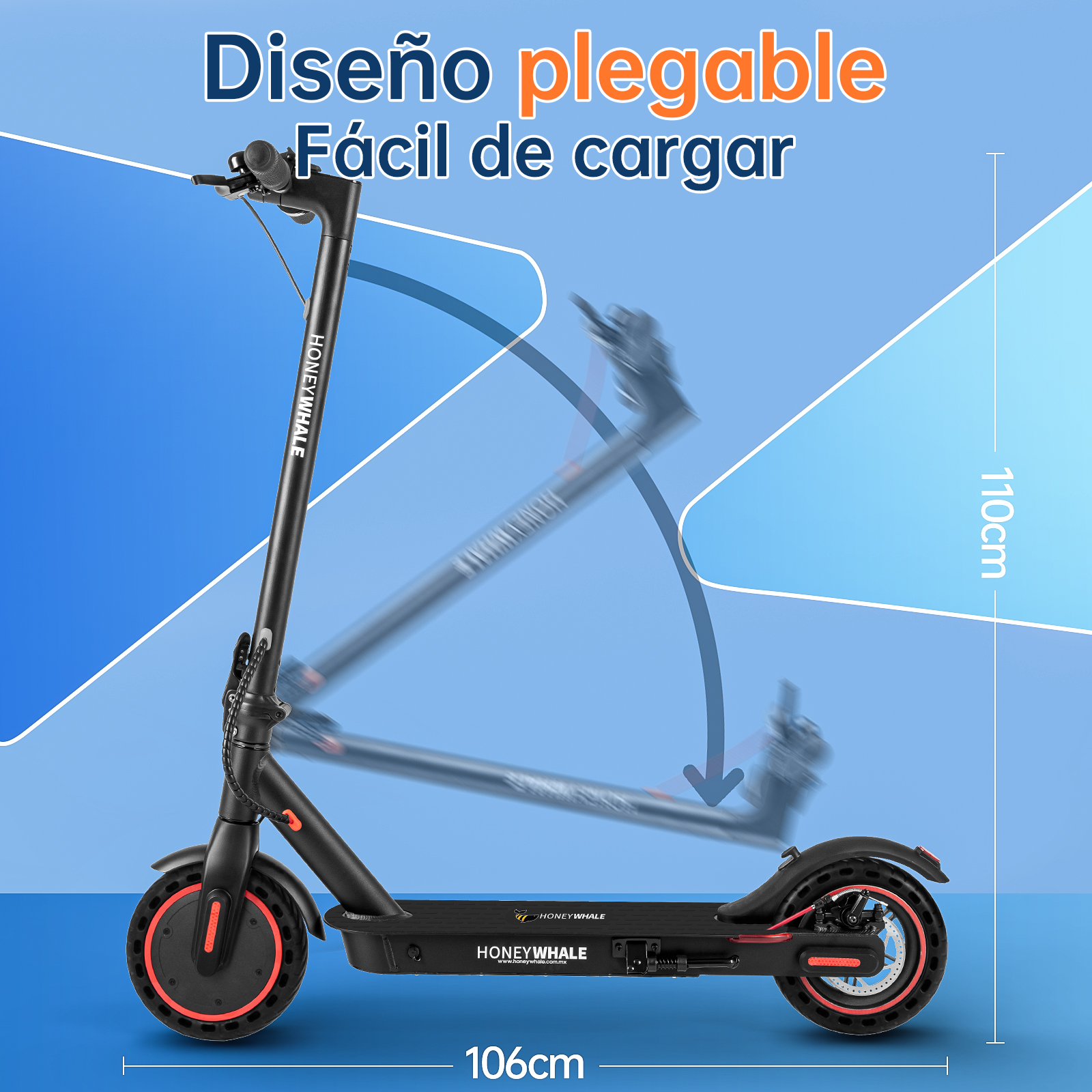 Foto 7 pulgar | Scooter Eléctrico Honey Whale E9 Pro color Negro Plegable