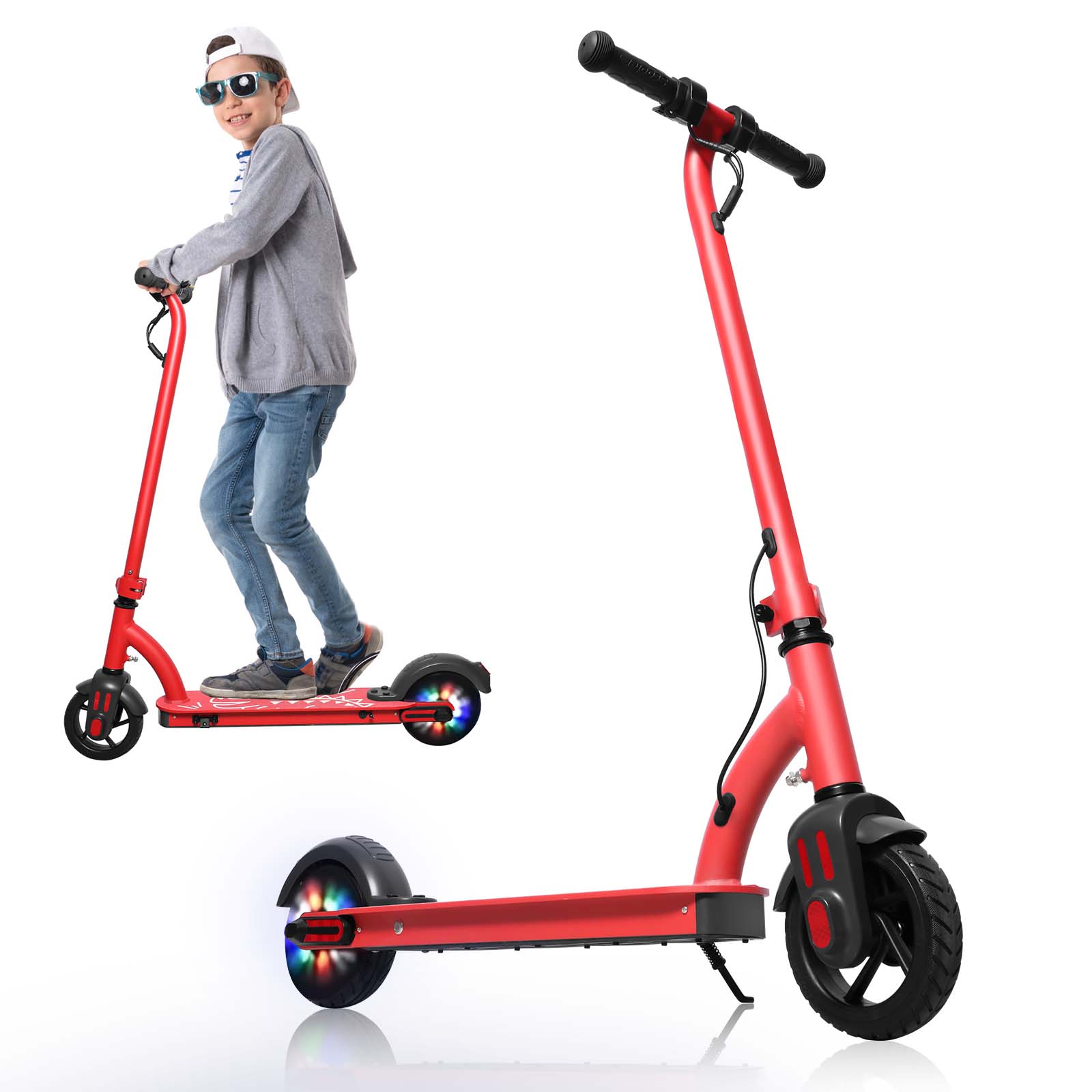 Scooter Eléctrico Honey Whale Para Niños 100w E6 color Rojo