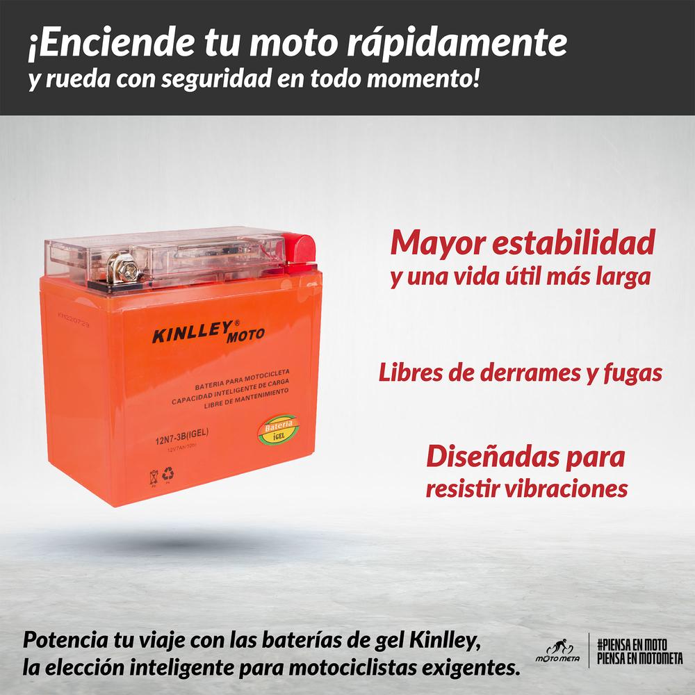 Foto 6 pulgar | Batería de Gel para Moto Kinlley 12N7-3B color Naranja 12v 5.5ah