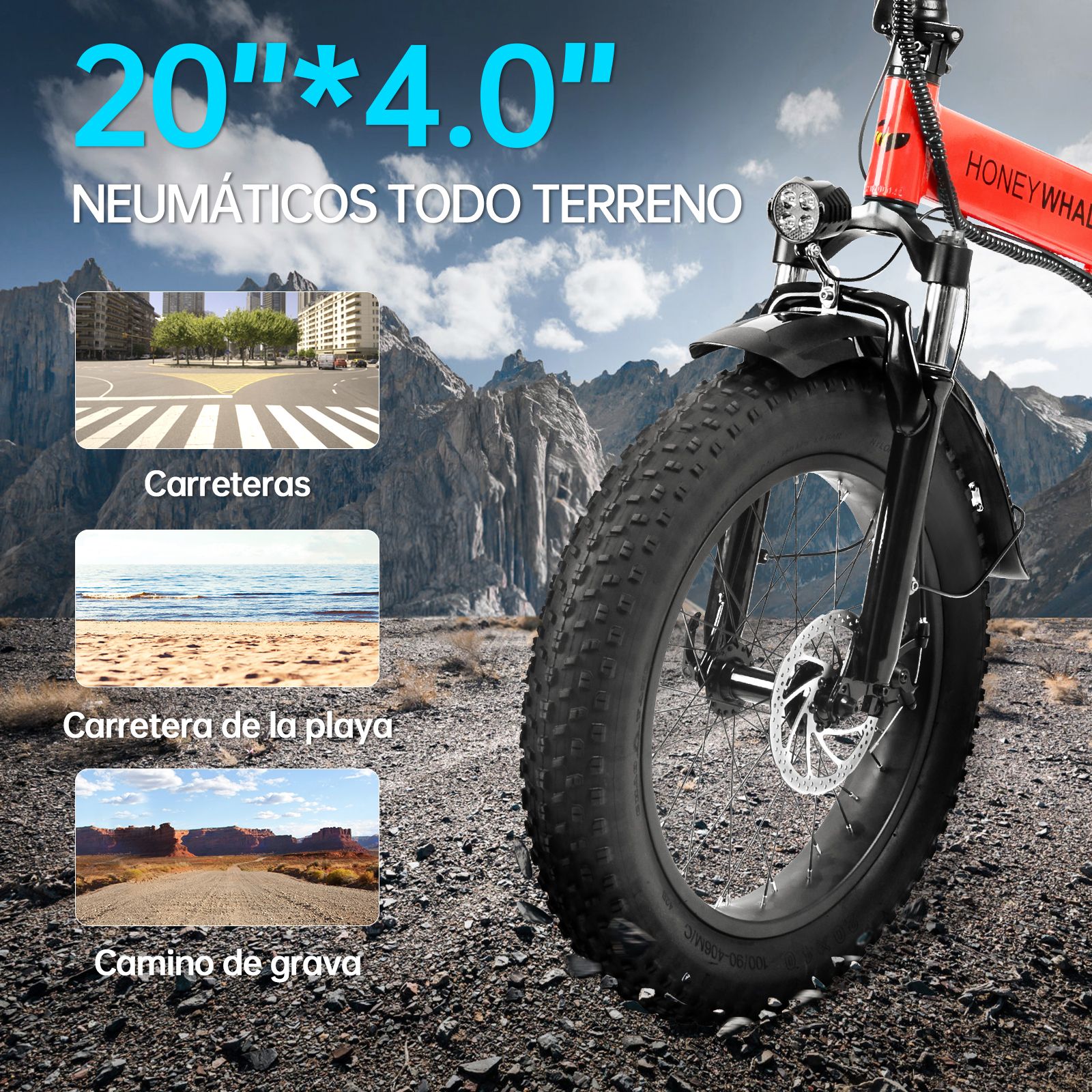Foto 7 | Bicicleta Eléctrica Honey Whale F6 Pro color Rojo Plegable