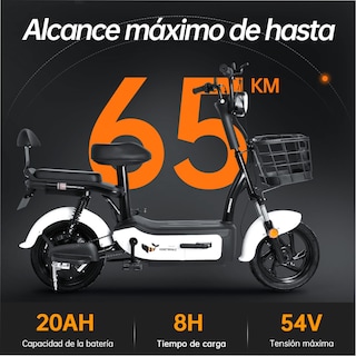 Foto 3 | Motobici Eléctrica Honey Whale U1S color Blanco