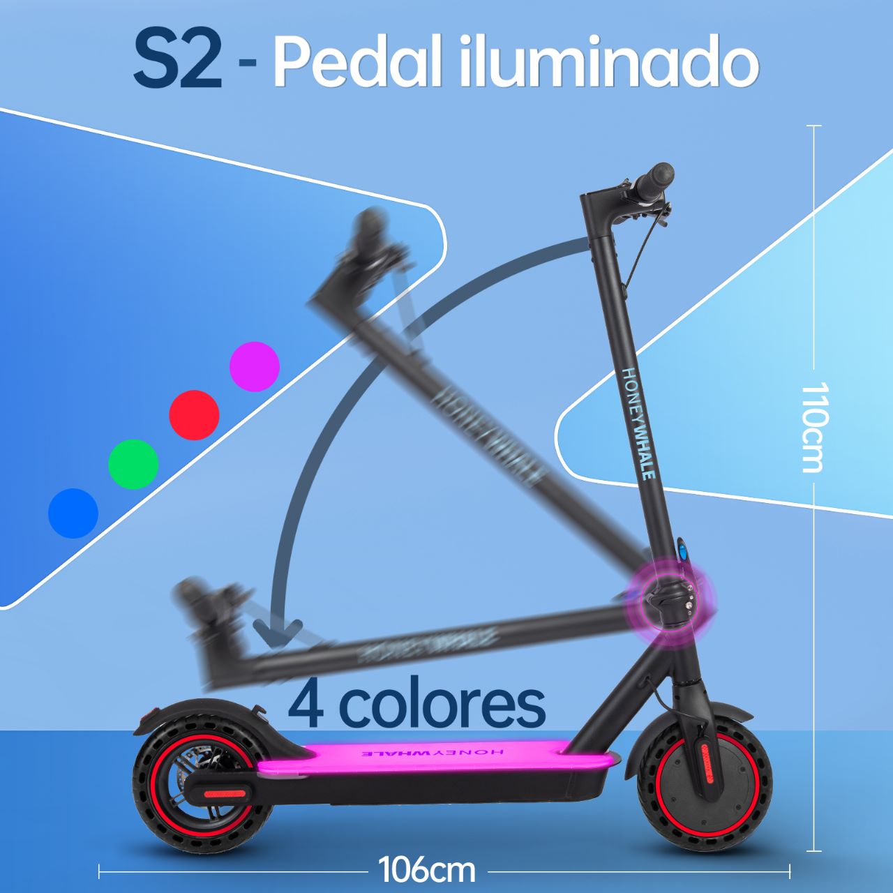 Foto 6 pulgar | Scooter Eléctrico Plegable Honey Whale S2 Negro