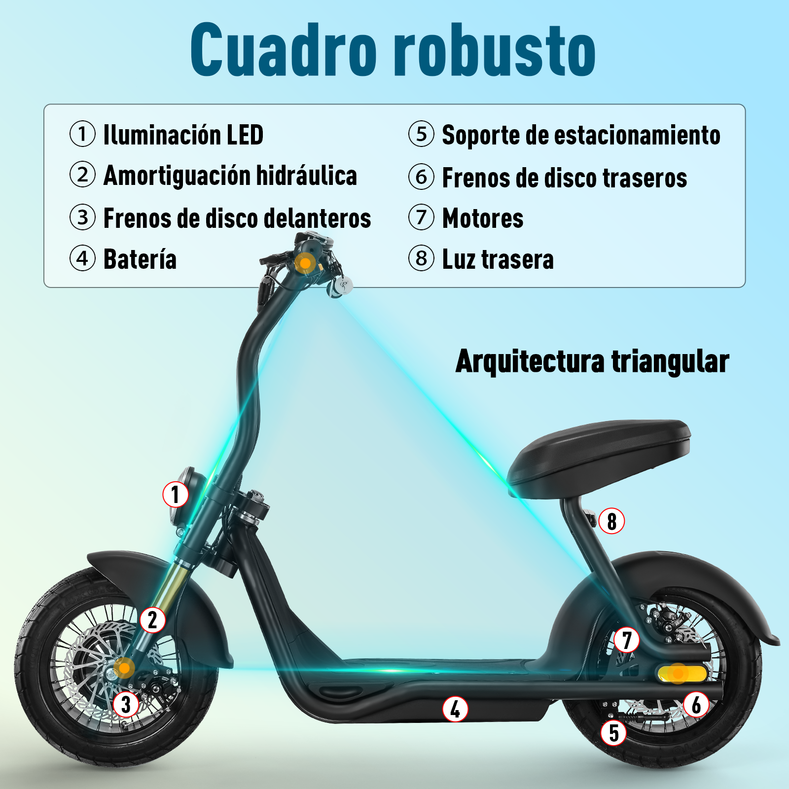 Foto 6 pulgar | Scooter Eléctrico Honey Whale H10 color Negro