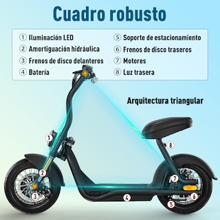 Foto 5 | Scooter Eléctrico Honey Whale H10 color Negro