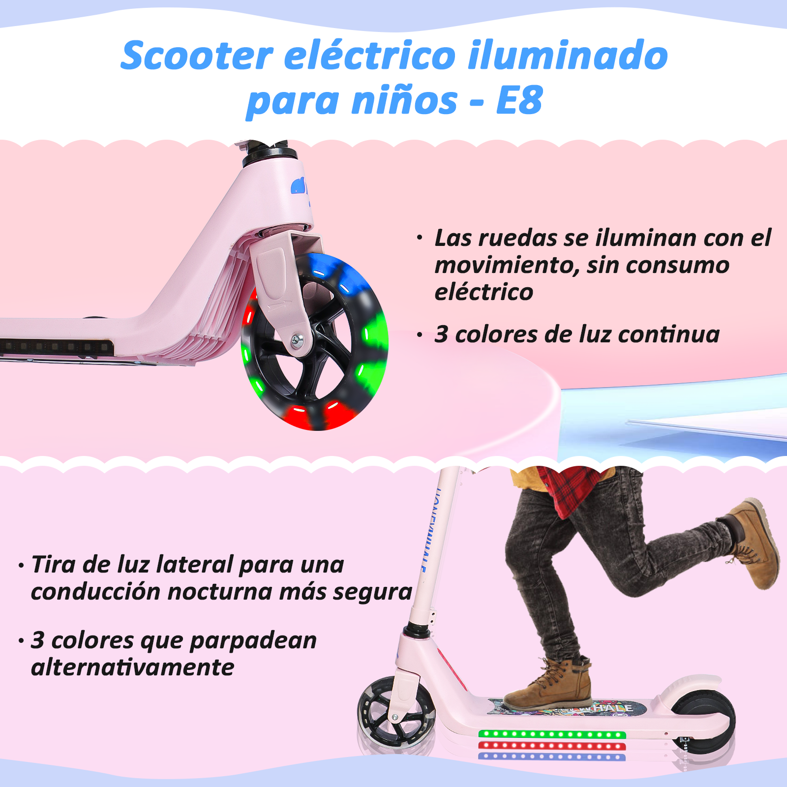 Foto 5 pulgar | Scooter Eléctrico Honey Whale E8 Rosa