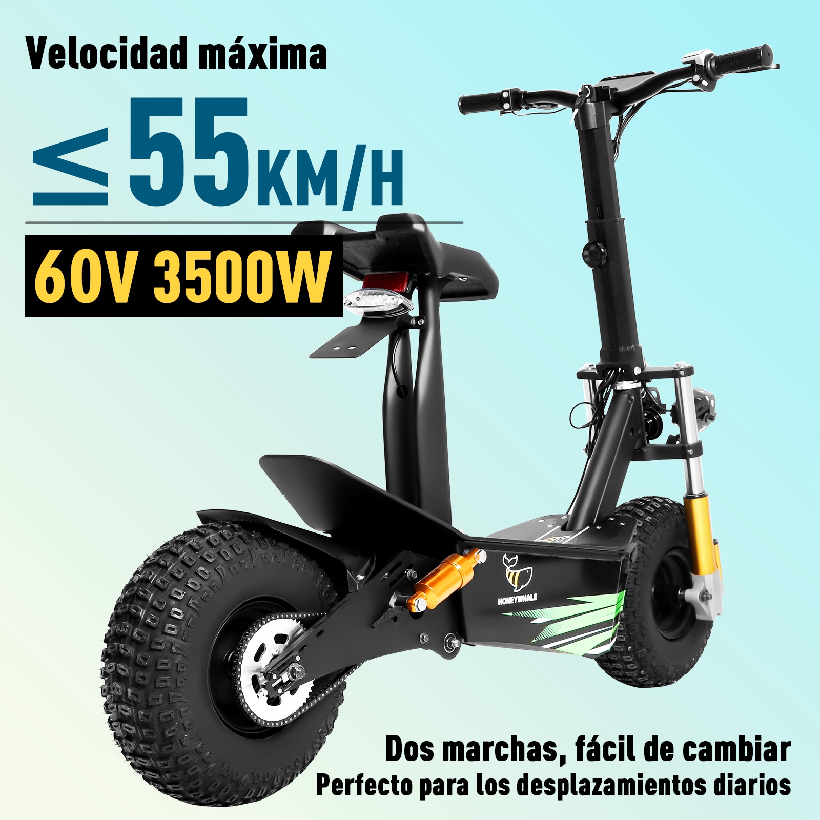 Scooter Eléctrico Honey Whale Discoverer Color Negro | Coppel.com