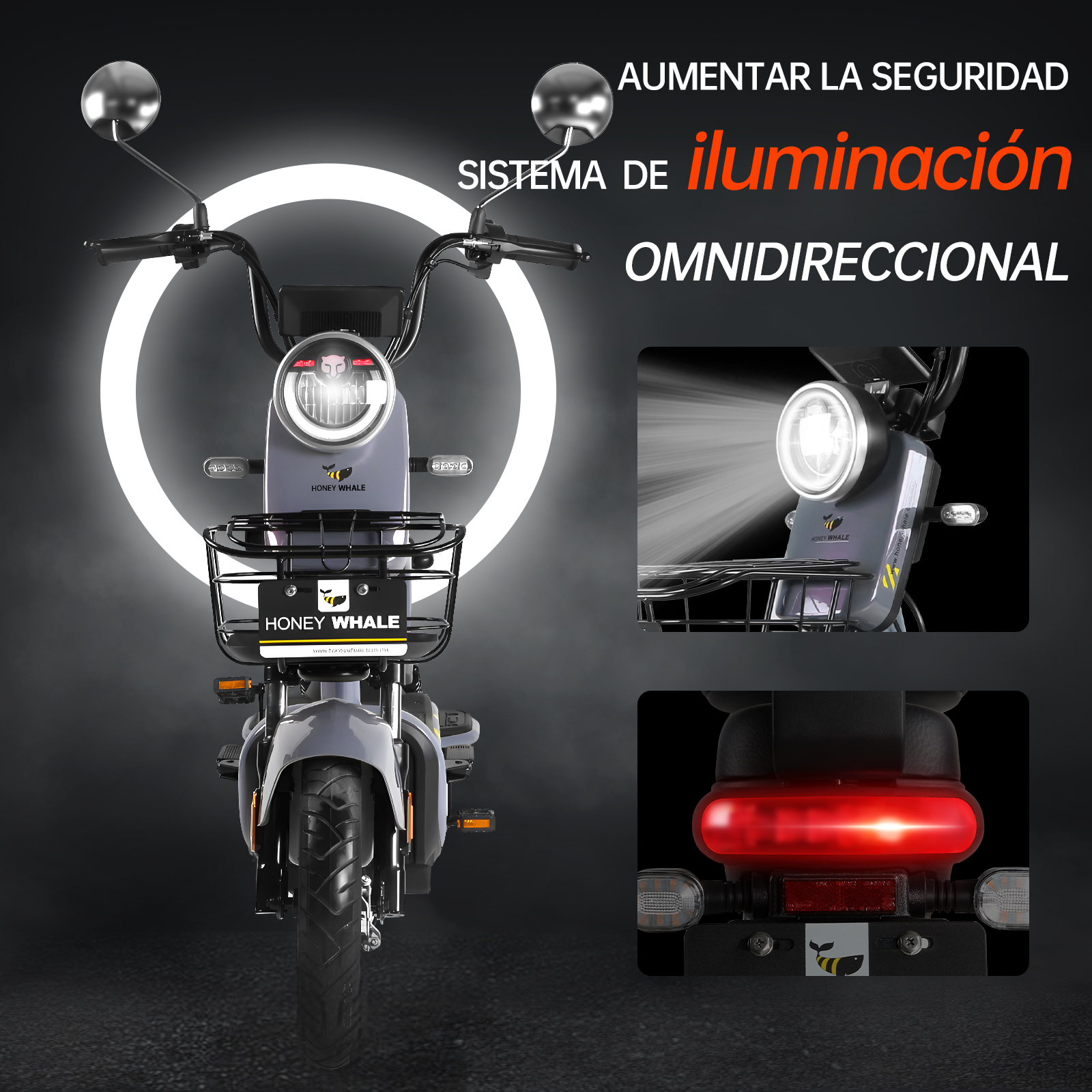 Foto 5 | Motobici Eléctrica Honey Whale KC color Gris Tornasol