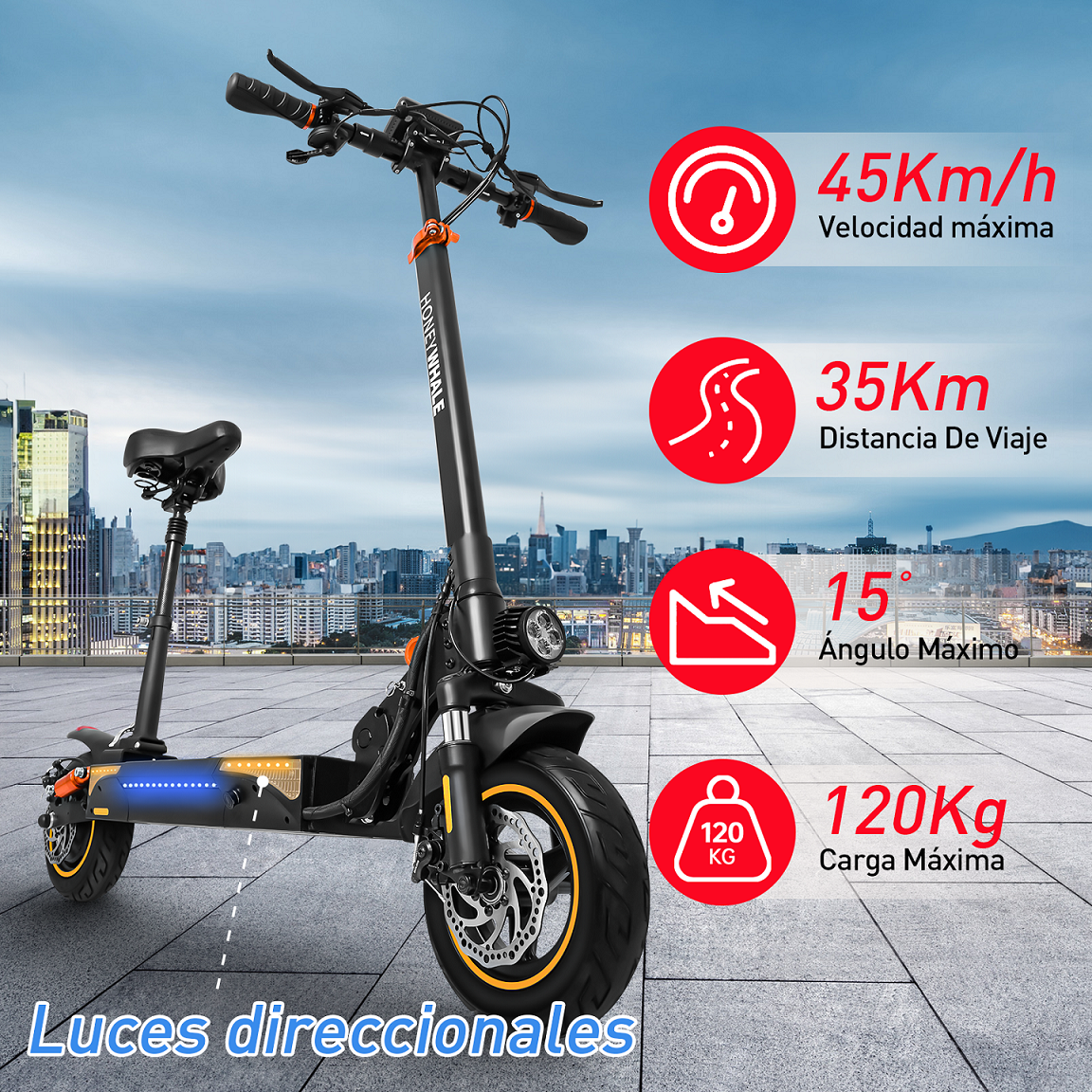 Foto 3 pulgar | Scooter Eléctrico Honey Whale T4-a color Negro