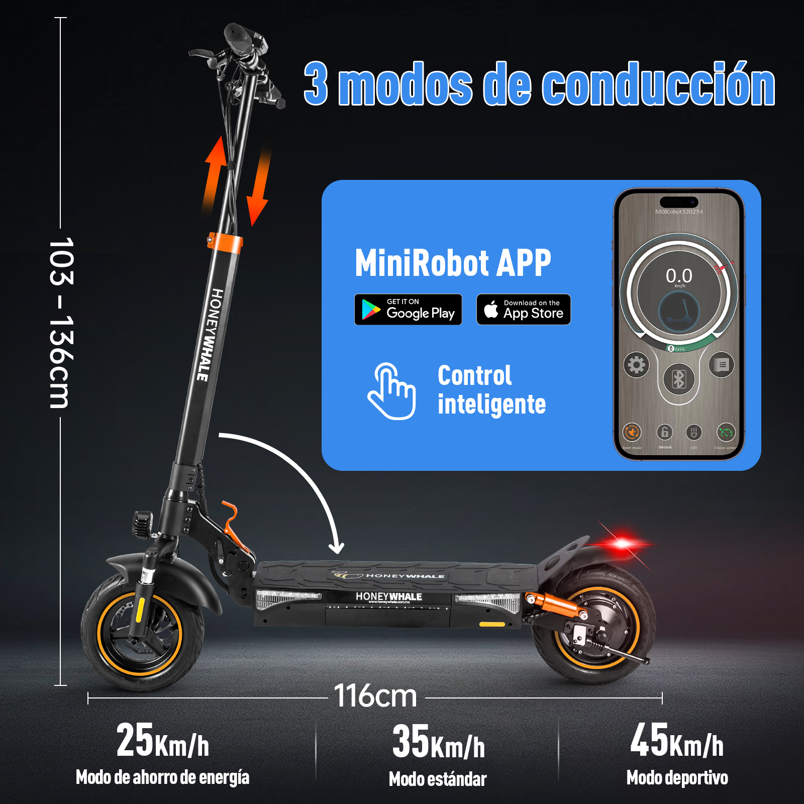 Foto 6 pulgar | Scooter Eléctrico Honey Whale T4-a color Negro