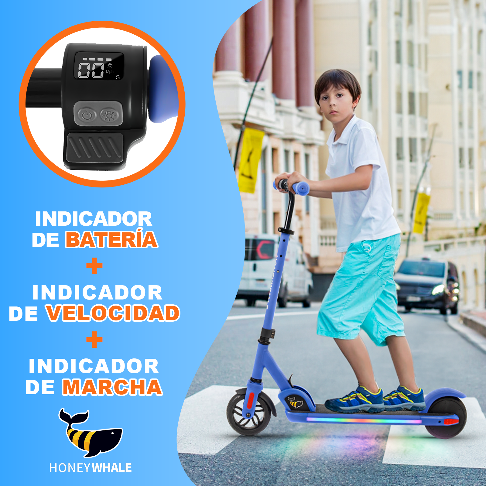 Foto 4 pulgar | Scooter Eléctrico Honey Whale E10 Azul