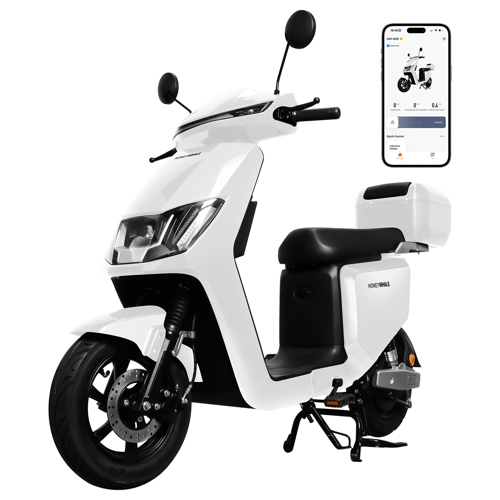 Motobici Eléctrica Honey Whale I009 Blanco $33,750