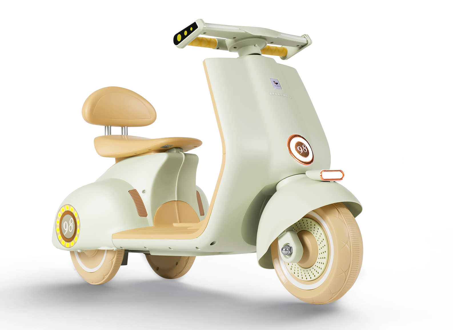 Mini Moto Eléctrica Vintage Infantil Honey Whale Bdq-916 Verde