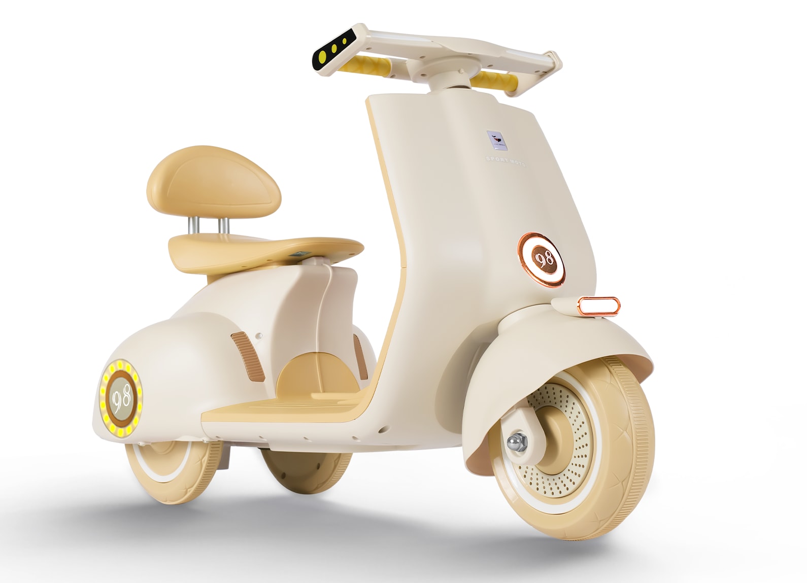 Mini Moto Eléctrica Vintage Infantil Honey Whale Bdq-916 Beige $2,399