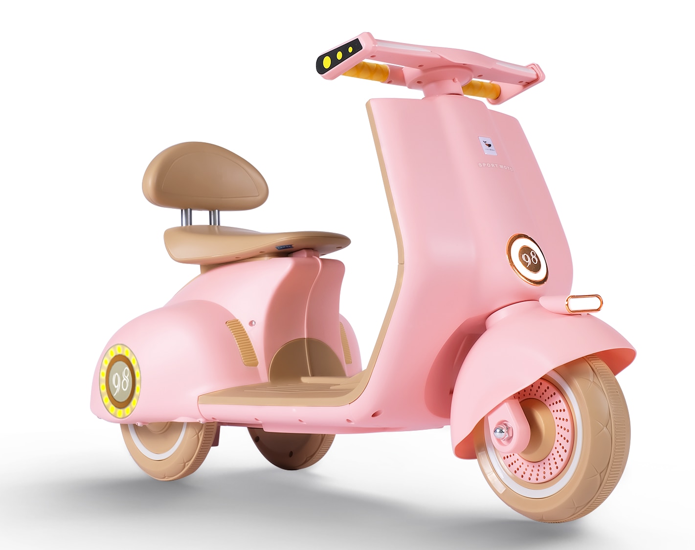 Mini Moto Electrica Vintage Infantil Honey Whale Bdq 916 Rosa Coppel