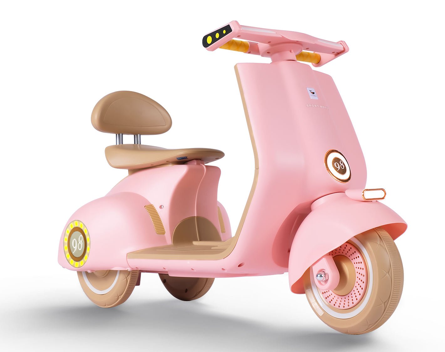 Mini Moto Eléctrica Vintage Infantil Honey Whale Bdq-916 Rosa