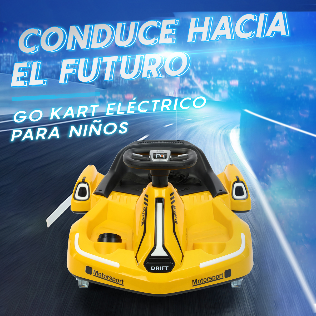 Foto 3 pulgar | Go Kart Eléctrico Infantil Honey Whale K1 Amarillo