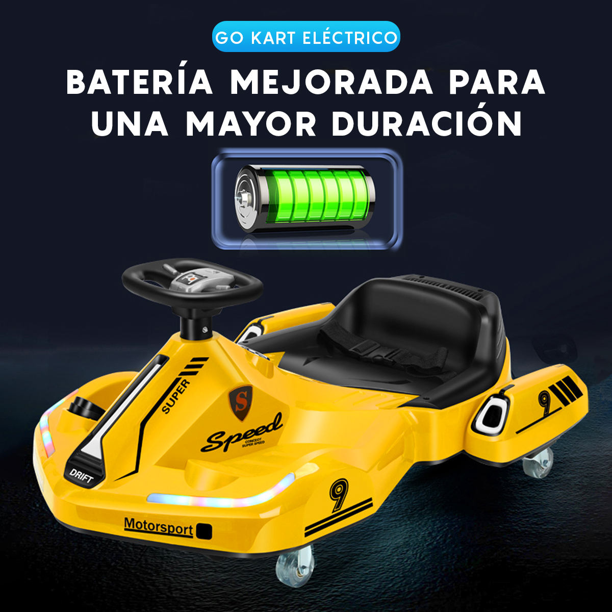 Foto 4 pulgar | Go Kart Eléctrico Infantil Honey Whale K1 Amarillo