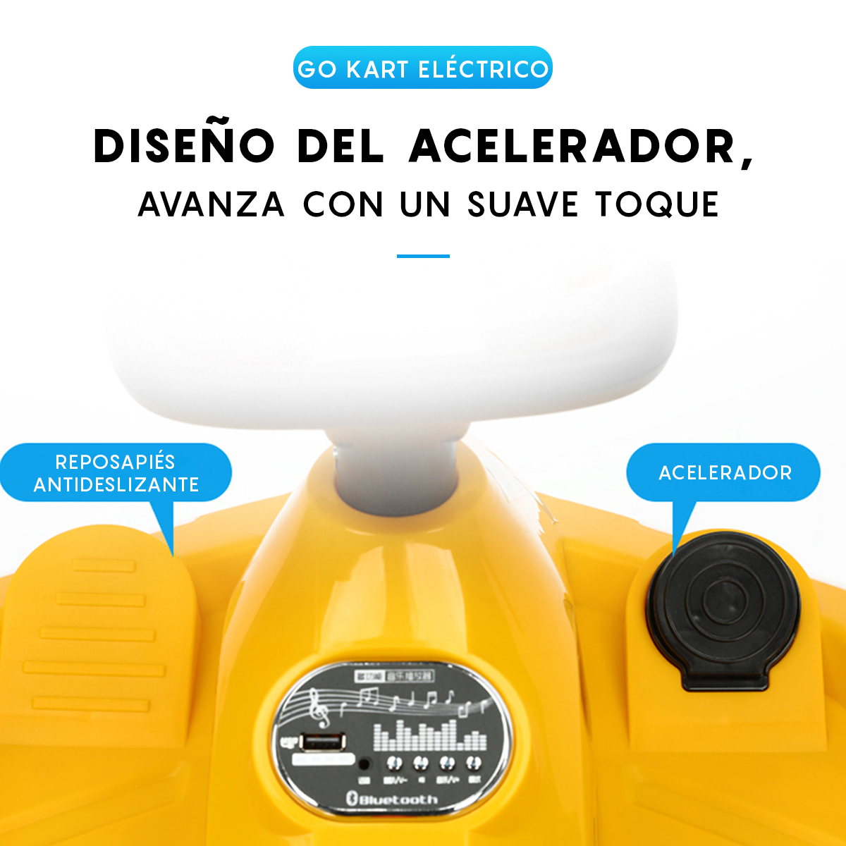 Foto 8 pulgar | Go Kart Eléctrico Infantil Honey Whale K1 Amarillo