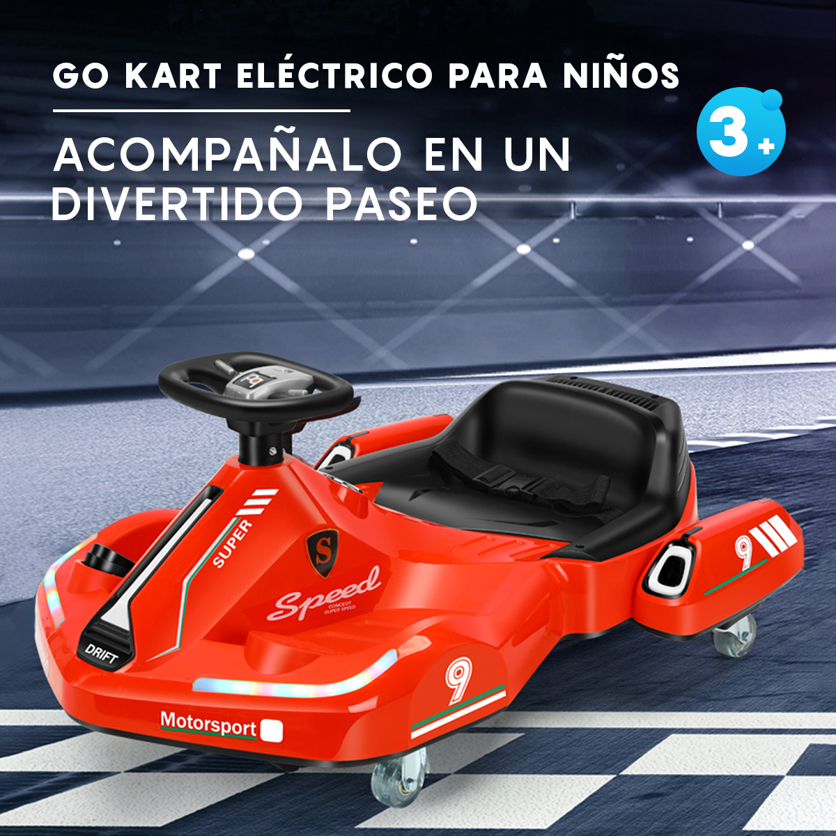 Foto 2 | Go Kart Eléctrico Infantil Honey Whale K1 Rojo