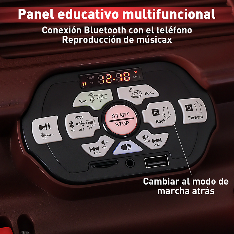 Foto 4 pulgar | Montable Electrico A Control Remoto Infantil Honey Whale Bdq-1200 Rojo