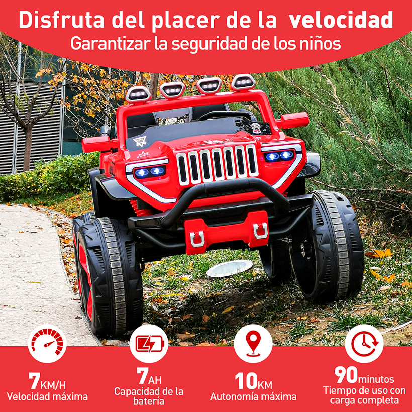Foto 8 pulgar | Montable Electrico A Control Remoto Infantil Honey Whale Bdq-1200 Rojo